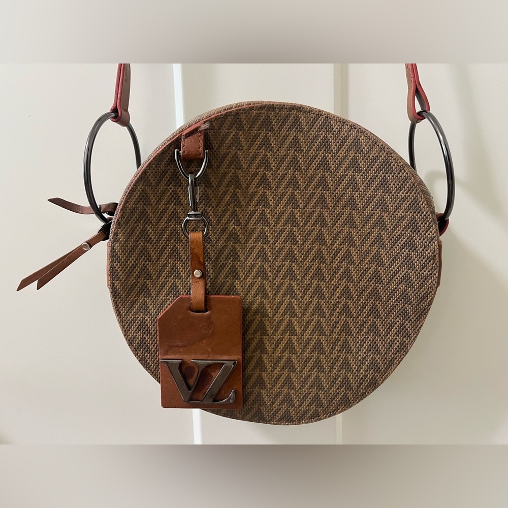 Velez Artisan Round Crossbody Leather Bag Brown Colombian